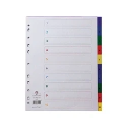 Image of Concord 1 10 Extra Wide Index Polypropylene Multicoloured A4
