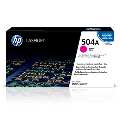 Image of HP 504A CE253A 1 x Magenta Toner cartridge For Color LaserJet CM3530 MFP, CM3530fs CP3525, CP3525dn, CP3525n, CP3525x