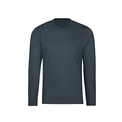 Image of Trigema Men&#039;s 636501 Long Sleeve Top, Grey (Anthrazit 018), XXXX Large