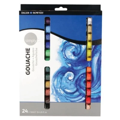 Image of Daler Rowney Simply Gouache Paint Set 24 x 12ml