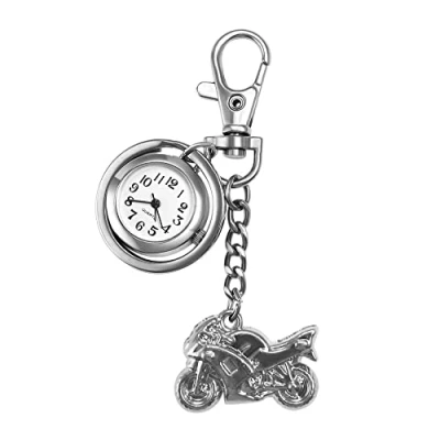 Image of Avaner Keychain Pocket Watch, Backpack Belt Fob Key Ring Watch with Pendant, Clip on Buckle Lapel for Men and Women