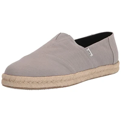 Image of TOMS ALP Espadrilles, Men&#039;s, Size: 9, Grey Leather and textile