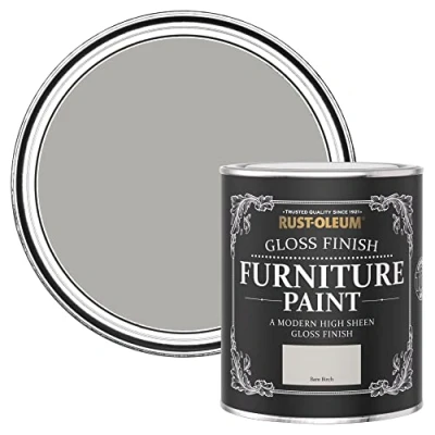 Image of Rust Oleum Grey Furniture Paint in Gloss Finish Bare Birch 750ml