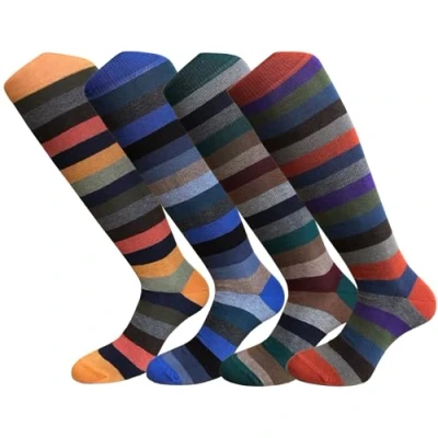 Image of 4 Pairs Men&#039;s Knee Hight Socks in Warm Cotton Made Italy One Size (Combination 1)
