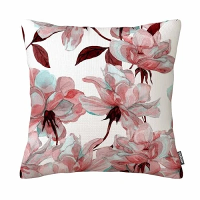 Image of GSRONY Flower Throw Pillow Covers Watercolor Rose Floral Maroon Allover Cushion Case Home Decor Pillowcase 18x18 Inches