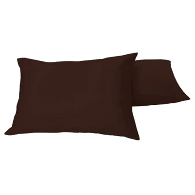 Image of Luxury 200 Thread Count Egyptian Cotton bedding Soft Pair Of Pillowcases (Chocolate, Pillowcases: 50x75cm)