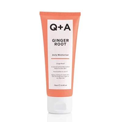 Image of Q+A Ginger Root Daily Moisturiser. A calming face moisturiser packed with antioxidants. 75ml/2.5fl.oz