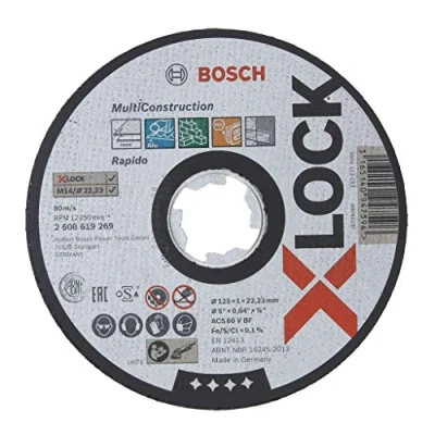 Image of Bosch Professional 1x Multi Construction Straight Cutting Disc (Metal, Steel, X LOCK, Ø 125 mm, Bore 22.23 Thickness 1 Accessories for Angle Grinders)