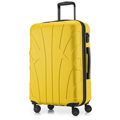 Image of Suitline Hardshell Suitcase, Travel Luggage, TSA, 66 cm, Approx. 58 liters, 100% ABS mat, Yellow