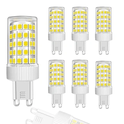 Image of ZFQ 10W G9 LED Light Bulb, Cool White, 6000K, Equivalent 150W Halogen, 86Pcs LED, 1000 LM, 360 Beam Angle, Super Bright, AC 220V 240V, No Flicker Non Dimmable, 6 Pack