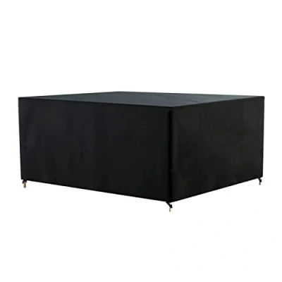 Image of AWNIC Garden Furniture Cover Waterproof Heavy Duty 420D Oxford, Windproof Anti UV Patio Outdoor Table Covers Rectangular Black (150 * 120 71cm)
