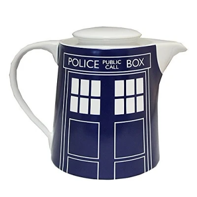 Image of Doctor Who Tardis Door Panel Tea Pot, Blue