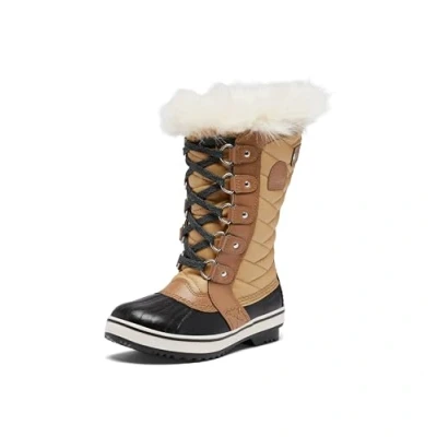 Image of Sorel Youth Tofino II WP Unisex Winter boots for kids, Size: 4, Curry/elk Leather and textile