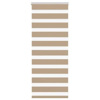 Image of vidaXL Zebra Blind Sand Brown 55x100 cm Fabric Width 50.9 Polyester