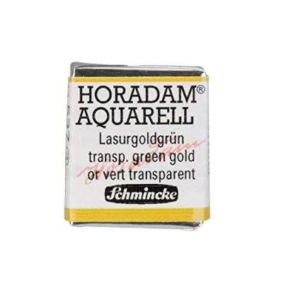 Image of Schmincke HORADAM® AQUARELL finest artists&#039; watercolours, 537 Transparent gold green, 14 044, 1/2 pan
