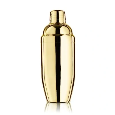Image of Final Touch Double Wall Brass Plated Stainless Steel Cocktail Shaker (FTA1850 18)
