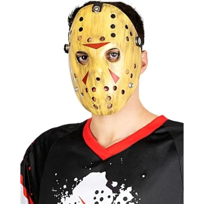 Image of Funidelia Friday the 13th Jason Mask OFFICIAL for men and women Horror Movies, Accessories adults, fancy dress costumes &amp; props Halloween, carnival parties One Size Beige
