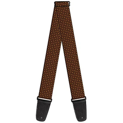 Image of Buckle Down GS W32877 &quot;Bone &amp; Paw Monogram Brown/Orange&quot; Guitar Strap