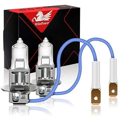 Image of WinPower H3 70W 24V Truck Headlight Halogen Bulbs 3000K Yellow Super Bright, 2 Pieces