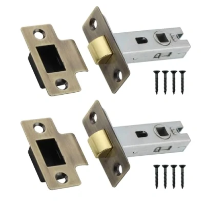 Image of Tubular Latches Mortice Door Latch Antique Brass 2.5 Inch / 66mm Pack of 2