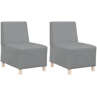 Image of vidaXL Sofa Chair 2 pcs Light grey 55 x 74 82 cm Fabric