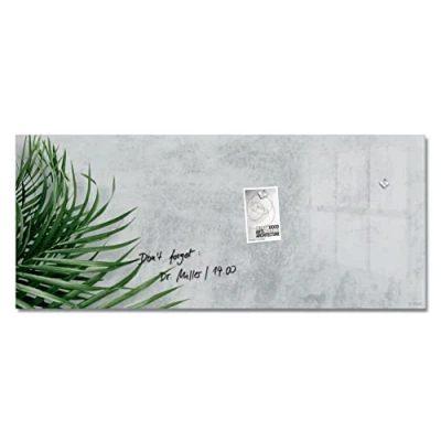 Image of SIGEL GL298 Premium Glass magnetic Board, glossy surface, 130 x 55 cm, easy mounting, Grey, Green Artverum