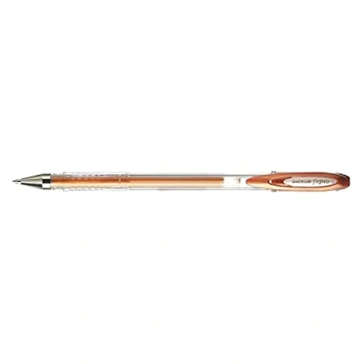 Image of Uni ball Signo UM120NM BR Rollerball Pens Metallic Gel Ink 0.7 mm Bronze Coloured Pack of 12