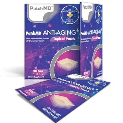 Image of PatchMD Anti Aging Plus™ 30 daily topical patches. 100% natural &amp; vegan. Allergy filler free. High absorption more bioavailable. Suitable for sensitive stomachs bariatric.