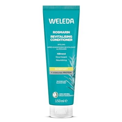 Image of Weleda Rosemary Oil Revitalising Conditioner, Hydrolyzed Proteins &amp; Arganine, Hair Growth, Thinning Hair, Loss, Silicon Sulfate Free, Healthy Scalp, Women Men, Natural Organic, 150ml