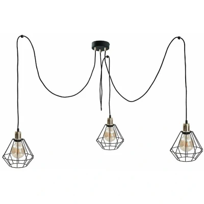 Image of Foskal Cluster Pendant Ceiling Light Gold, 3x E27
