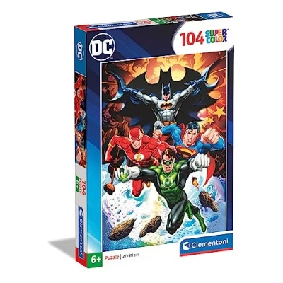 Image of Clementoni 25723 Supercolor Puzzle Dc Comics Justice League 104 Pieces Jigsaw For Kids Age 6
