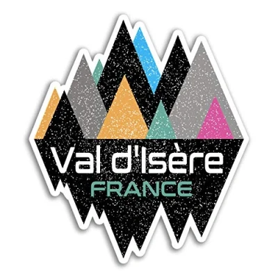 Image of 2 x 10cm Val d&#039;Isère France Vinyl Stickers Ski Sticker Laptop Luggage #18919 (10cm Wide)
