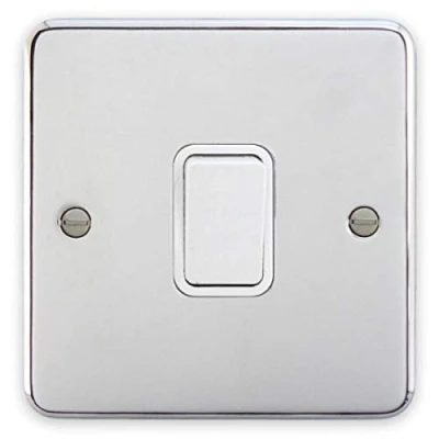 Image of Deta 1946CHW Intermediate Light Switch 10 Amp Polished Chrome/White Insert