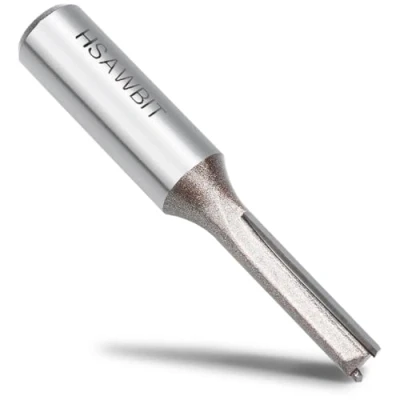 Image of hsawbit Straight 2 Flute Router Cutter 1/2 Inch Shank, 8mm Cut Diameter &amp; 30mm Length, Flush Trim Bit for Woodworking