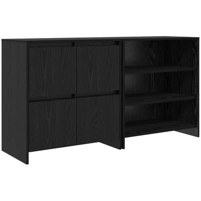 Image of vidaXL Sideboard 2 pcs Black oak 70 x 41 75 cm Engineered wood