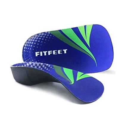 Image of RooRuns Orthotic Insoles, 3/4 High Arch Support Shoe Inserts Insoles for Flat Feet, Plantar Fasciitis, Foot Arch, Feet Fatigue Heel Cushion Men, Woman, Medium (6 9.5 UK), Deep Blue