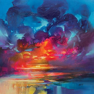Image of The Art Group Scott Naismith (Liquid Light 3) Canvas Print 85 x 85cm, Wood, Multicolour, 1.3 cm