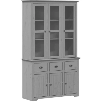 Image of vidaXL Highborad &quot;BODO&quot; Grey 115.5x43x200.5 cm Solid Wood Pine