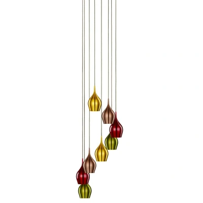 Image of Vibrant 8 Light Cluster Pendant Chrome, E14
