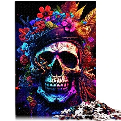 Image of jigsaw Puzzles for Adults Fantasy Skull 1000 and Kids Age 12 Years Up Cardboard Great Gifts Christmas Size: 26x38cm