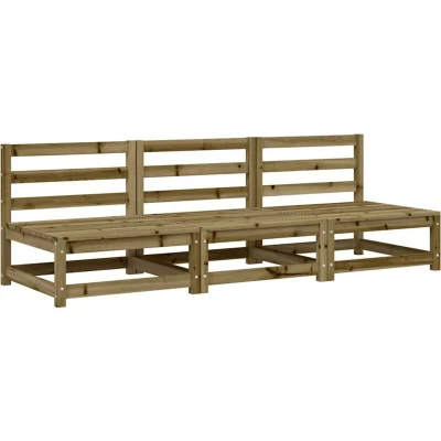 Image of vidaXL Garden Sofas Armless 3 pcs 70x70x67 cm Impregnated Wood Pine