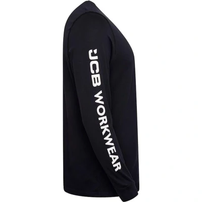 Image of JCB Dark Navy Banner Shirt Mens Long Sleeve T 100% Cotton Workwear Clothes L
