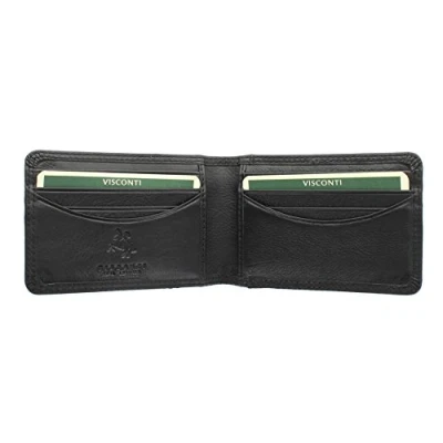 Image of VISCONTI Heritage Collection Nelson Leather Credit Card Holder RFID Blocking HT5 Black