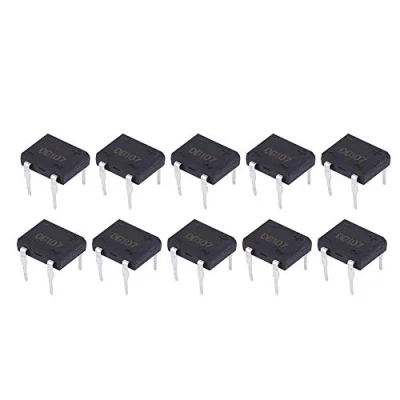 Image of DB107 1A 1000V Bridge Rectifier Lead Diode for Household Appliances Industrial Electronic Circuit(10Pcs)