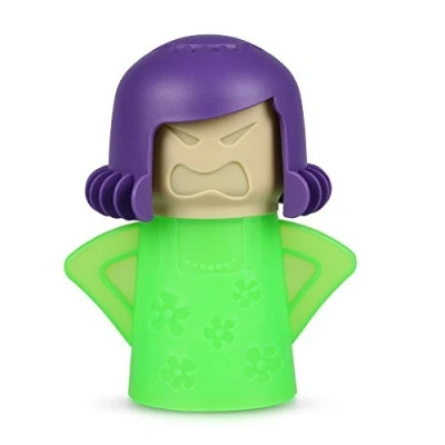 Image of Angry Mama Microwave Cleaner Oven Fast Action Steam Kitchen Gadget Tool, Easily Cleans The Crud in Minutes (Purple Green)