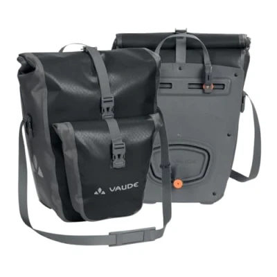 Image of VAUDE Aqua Back Plus bike pannier bag, 2 x rear rack bag waterproof, 51 liters total volume, cycling rear, easy mounting Made in Germany