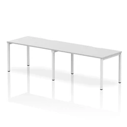 Image of Evolve Single White Frame Bench Desk 1400 (2 Pod) BE351