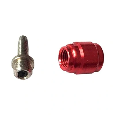 Image of Sram Spare Disc Brake Lever Hydraulic Hose Fitting Kitincludes 5 Threaded Hosebarbs Red Comp Fittings, 1 T8 Torx) Qty 5: