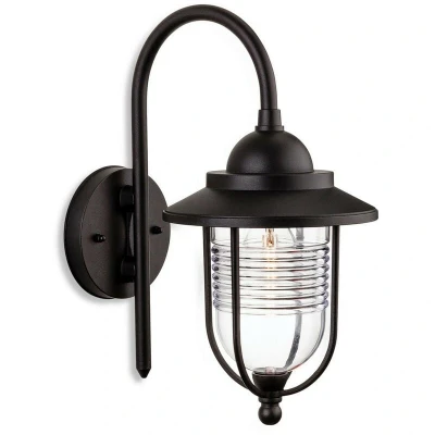 Image of Oregon 1 Light Outdoor Wall Lantern Black IP44, E27