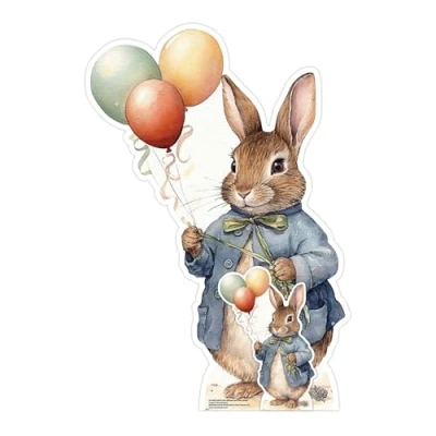 Image of SC4480 Rabbit with Balloons Cardboard Cut Out Height 92cm